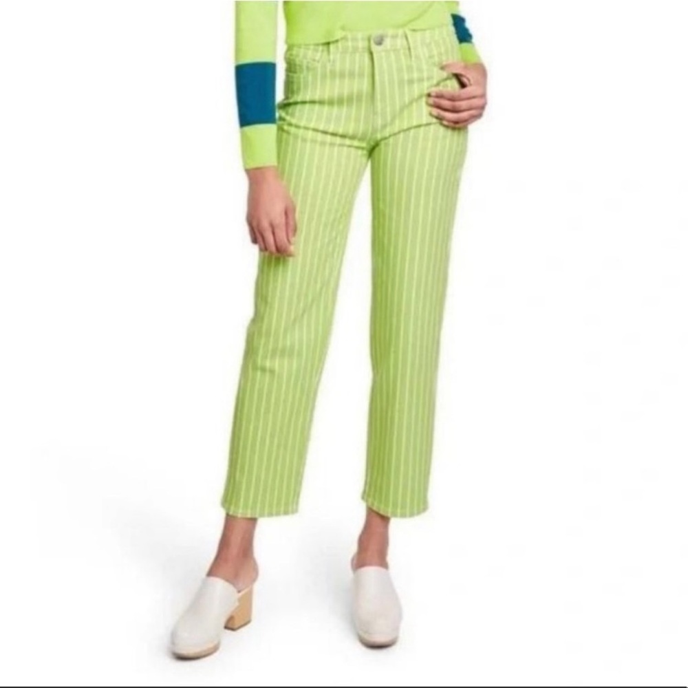 5/$25 VICTOR GLEMAUD x Target acid lime striped jeans